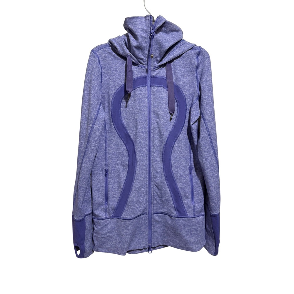 Lululemon Stride Jacket Women 6 Purple Heathered Full Zip Hoodie Athleisure